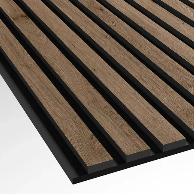 Solución de absorción de sonido de pared y techo de madera y tablilla Panel acústico