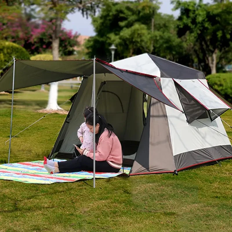 3-4 Person Thickened Aluminum Alloy Rod Family Camping Tent