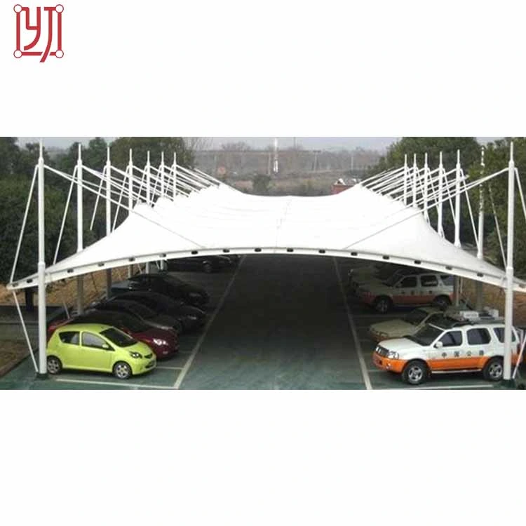 PVDF PTFE Tensile Fabric Membrane Structure Shade for Car Parking