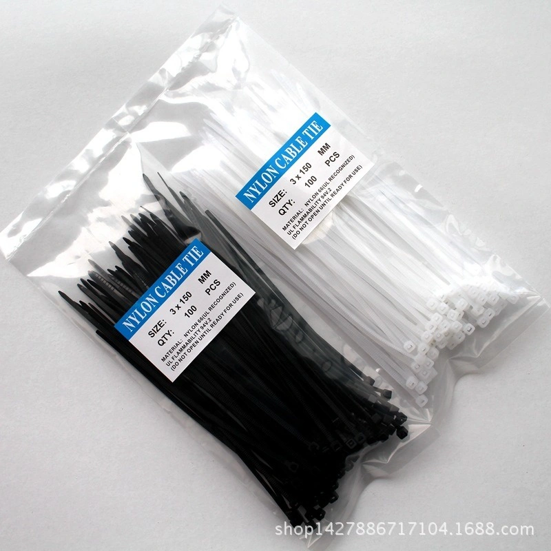 Anti-Acid Non-Slip Self-Locking Nylon66 Cable Zip Ties, Reusable Automatic Plastic Cable Straps with Custom Label Sticker