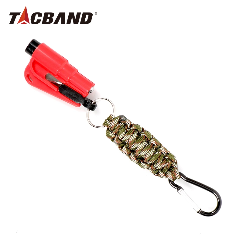 Tacband 4-in-1 Survival Tool Kit Key Chain with Window Breaker Seat Carabiner Thermometer