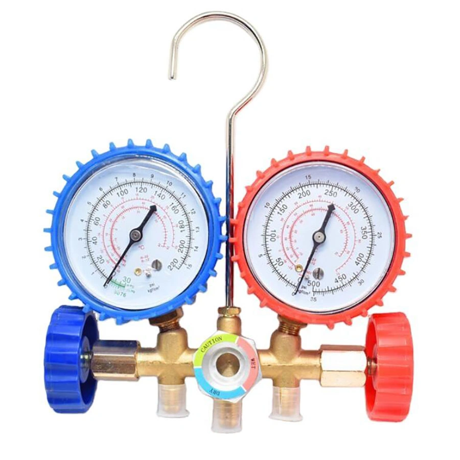 8 Units Stainless Steel Negative Digital Manifold Intelligent Water Pressure Manometer Gauge