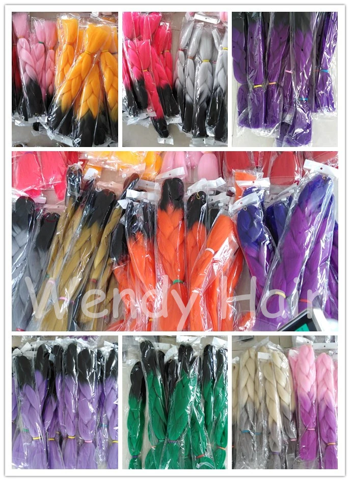 Fashion Single Color Synthetic Three Color Crochet Braiding Hair