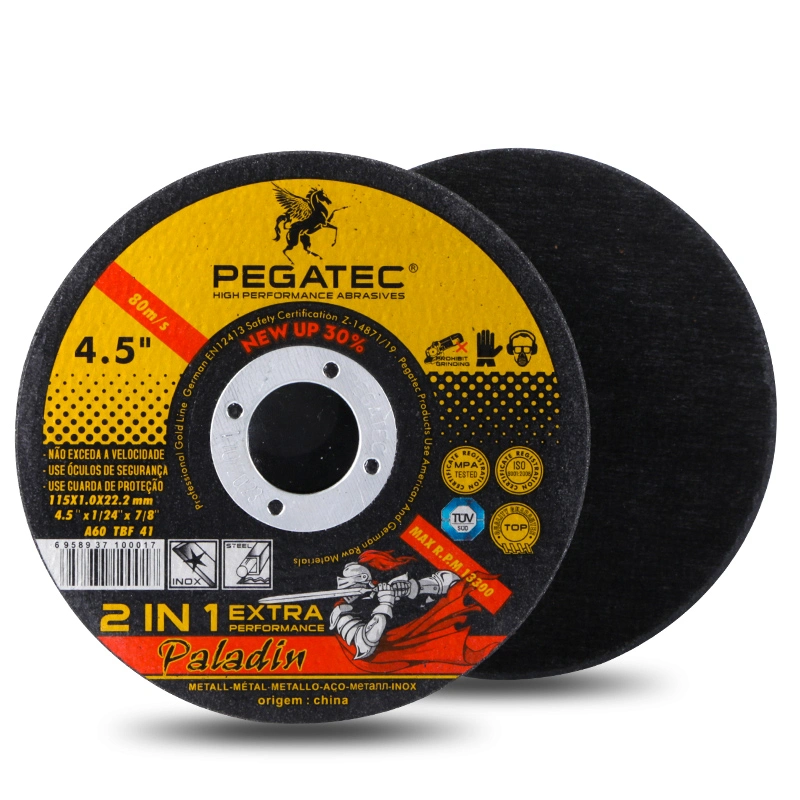 Pegatec 4.5'' Disque de coupe en acier inoxydable coupés en métal Fabricant d'abrasifs de roue