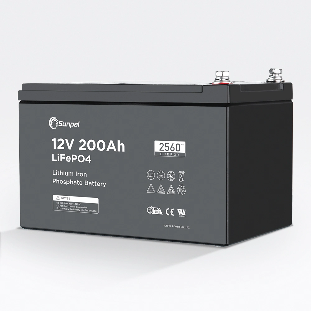 Elevada capacidade de 12V 200Ah Lithium-Ionen-Batterie Potevio Fosfato de iões de ferro Bateria de lítio