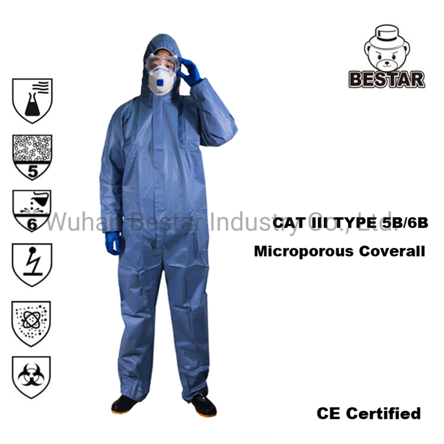 CE Certified High quality/High cost performance  Good Price Cat III Type 5b/6b Laminated Sf Safety Coverall Protective Suit