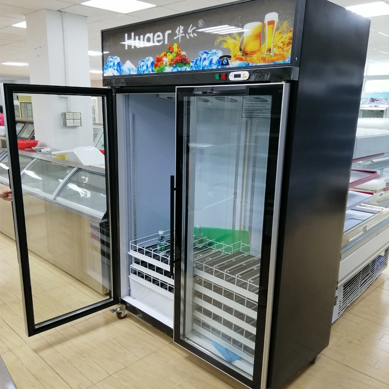 2 Glass Door Display Cooler / Display Fridge Cooler Chiller/ Beverage Air Commercial 2 Door Drink Fridge for Us Standard