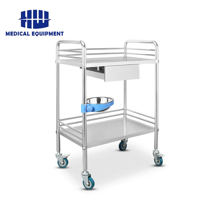 عربة جراحات جراحية للعربات الكهربائية للمستشفى من الفولاذ المقاوم للصدأ Dressing Trolley