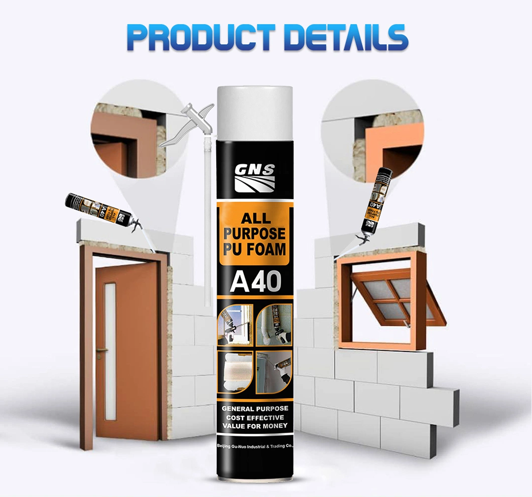 Hersteller Günstige Preis 750ml, 500ml, 300ml B3 Feuer Klasse Feuer erweiterbar Polyurethan PU Spray Foam