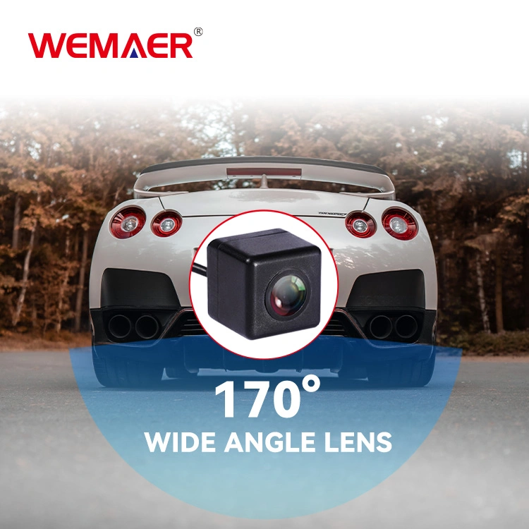 Wemaer OEM CVBS Cámara de visión trasera Luz de estrella universal Vista nocturna Cámara de marcha atrás resistente al agua Mini HD para coche