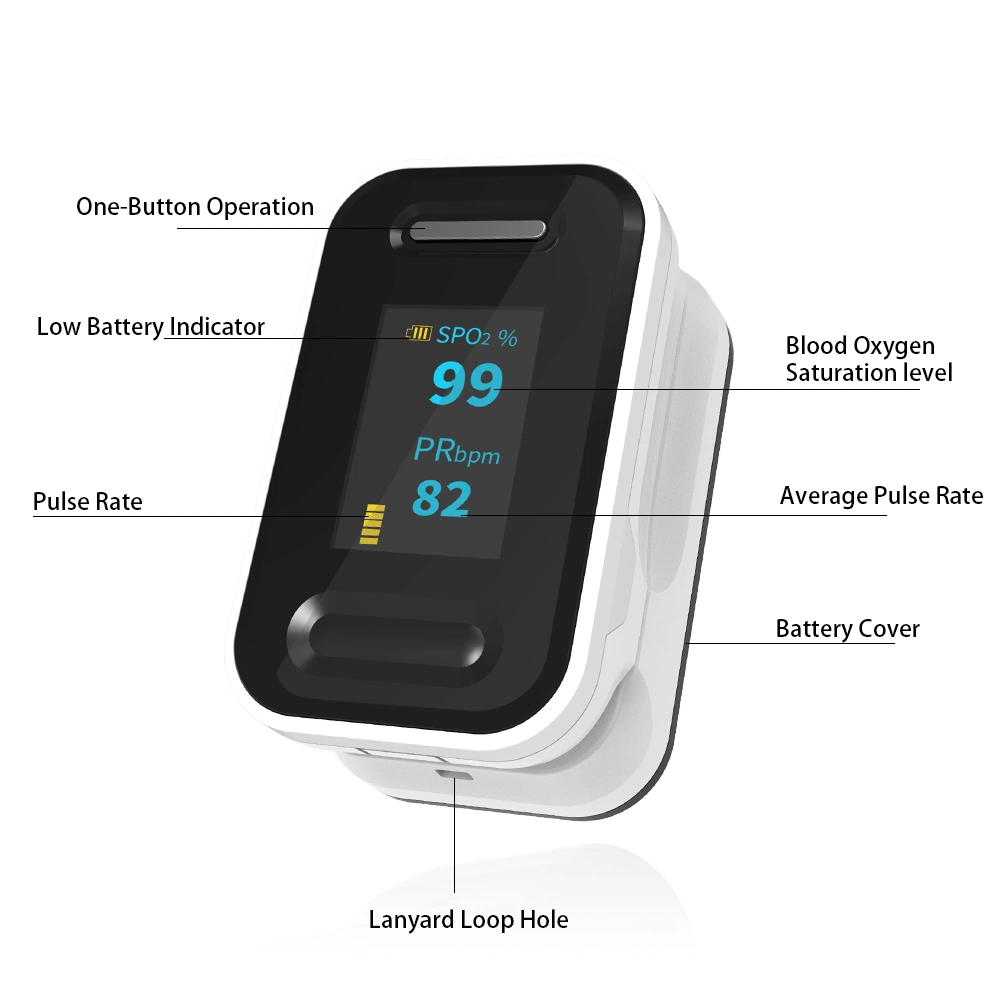 Portable Monitor Fingertip Oximete Blood Oxygen Saturation Monitor Electric Meter Pulse Oximete