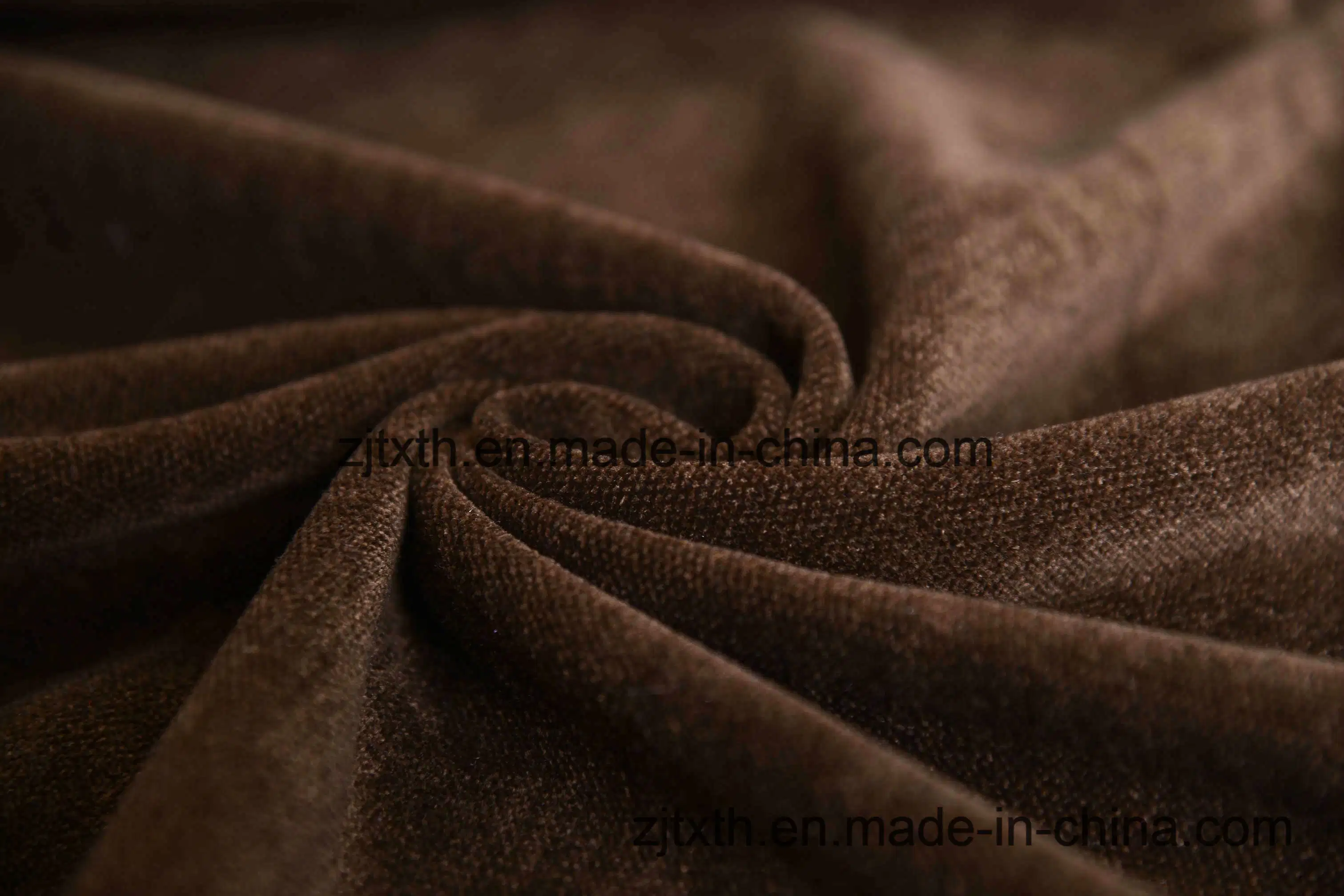 Plain Woven Chenille Sofa Fabric by Chocolate Color