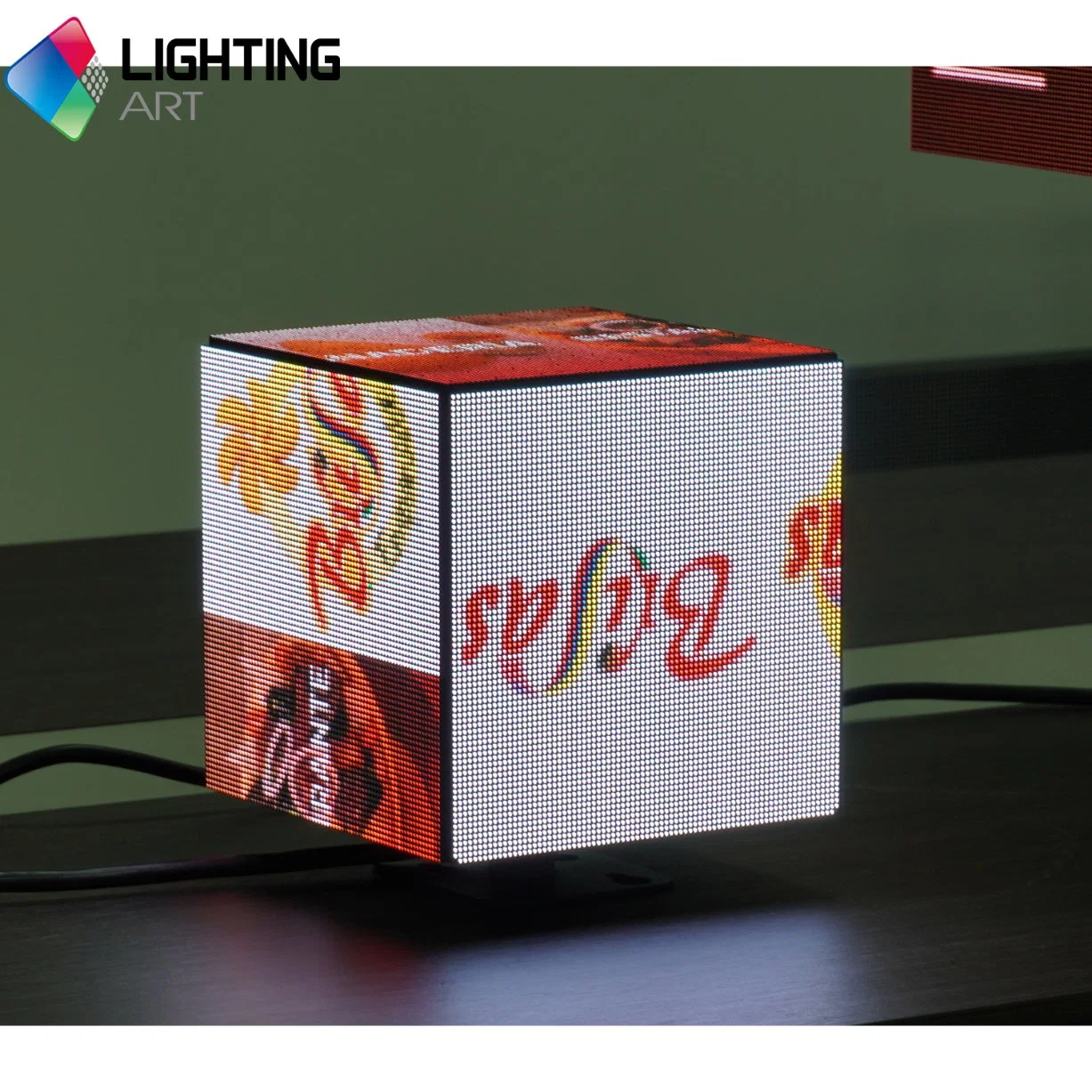 Shenzhen P2.5 Logo Brand Magic Five Sides Logo Brand Cube LED Screen Display
