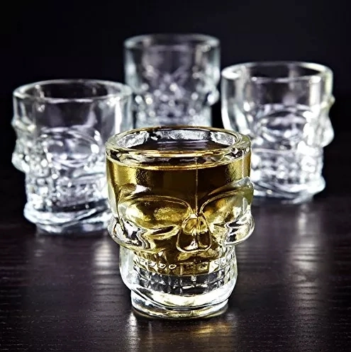 Custom Shot Glas Personalisiertes Tequila Weinglas in Bulk transparent Schädelschuss-Glasse