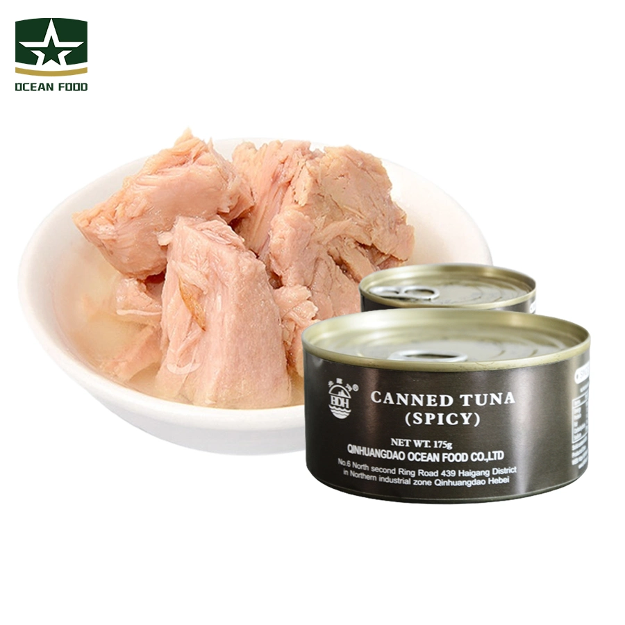 Health Food Seafood Fish Cans Fast Food Nutritious Spicy Canned Tuna for Outdoors