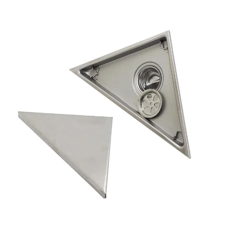 Stainless Steel Covers 2 Pieces Triangle Tile Insert Floor Waste Grates Shower Drain