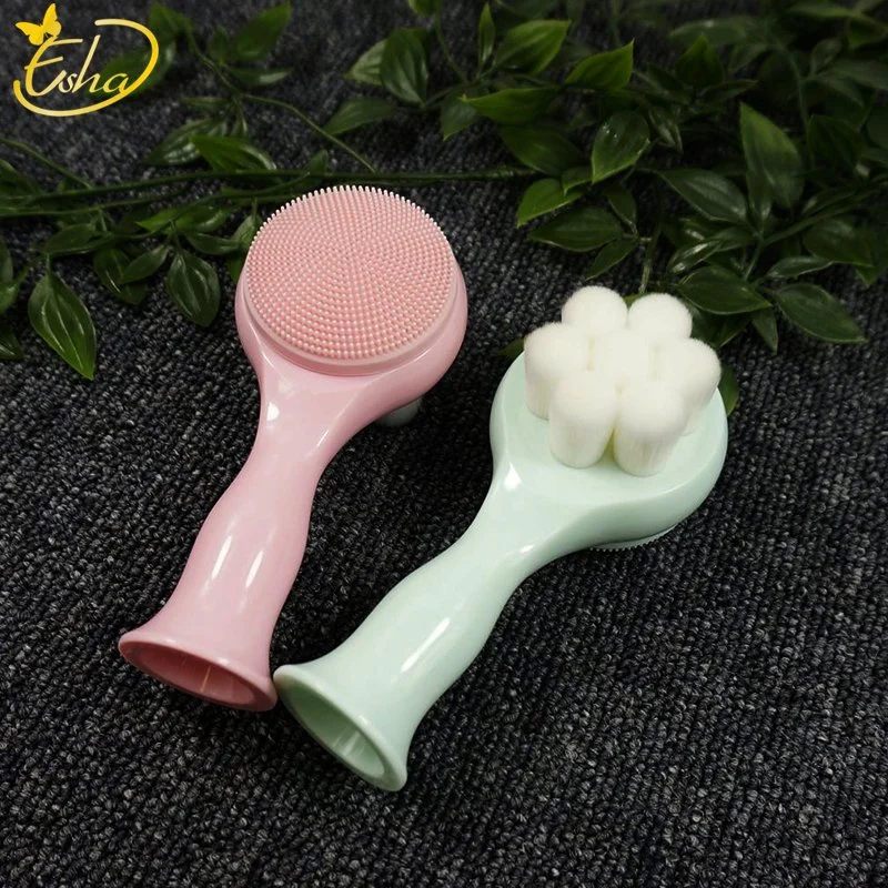 2 in 1 Face Brush Cleansing Exfoliating Soft Bristles Wash Makeup Massage