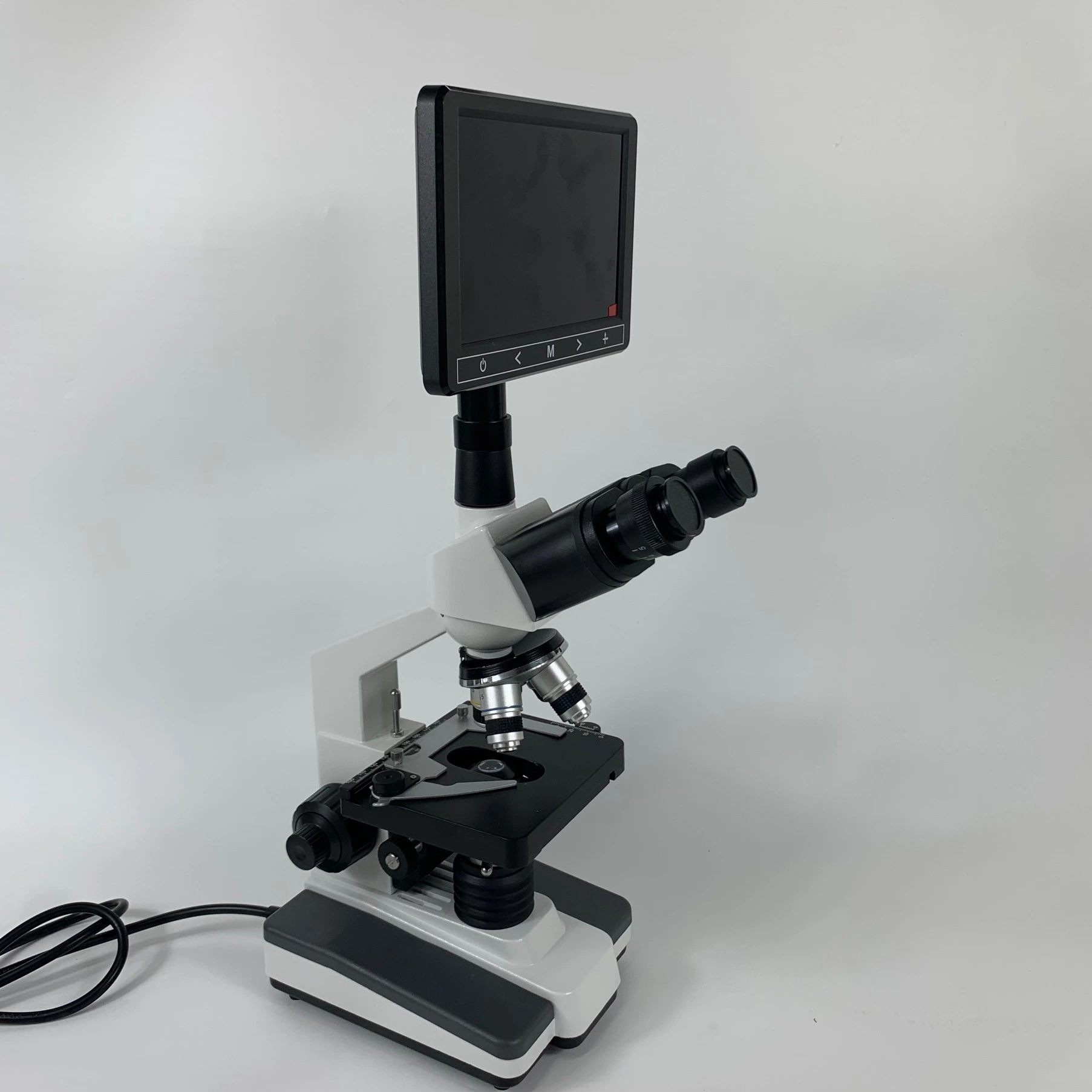 Professional Factory of Trinocular Head Microscope Xsp-200sm with Screen