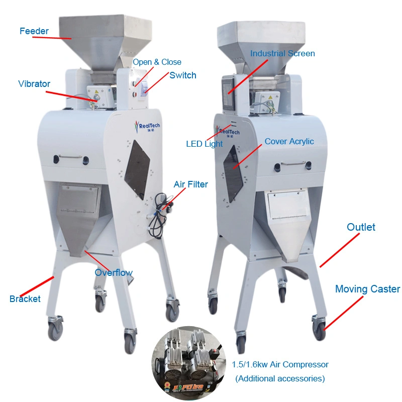 Automático de color multiuso plásticos industriales clasificados de la máquina de clasificación