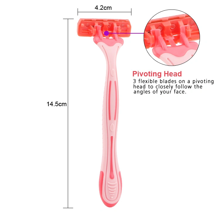 Les femmes du corps en acier inoxydable 3 lame de rasoir rasoirs jetables de rasage pour les femmes