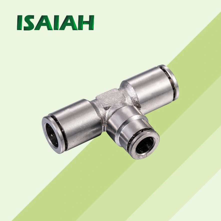 الجملة Camozzi النوع النيكل Plated Brass Material Tube Connector PV الضغط الهوائي في التركيبات النحاسية