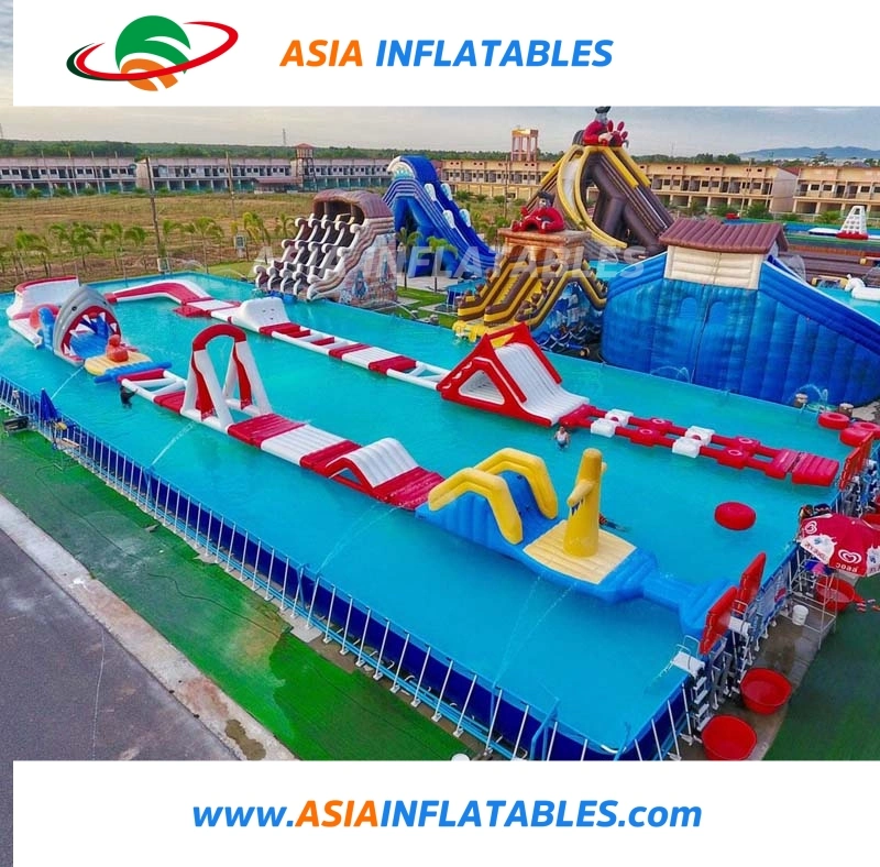 Giant Inflatable Land Pool Amusement Water Park with Slide