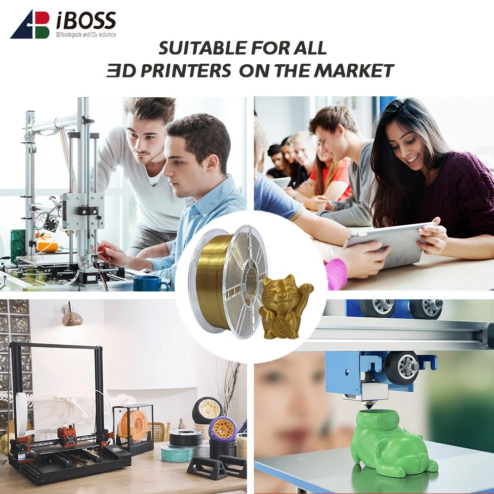 Rendimiento de alta calidad/alto costo Alta tenacidad para impresora Silk Gold PLA 3D Filamento