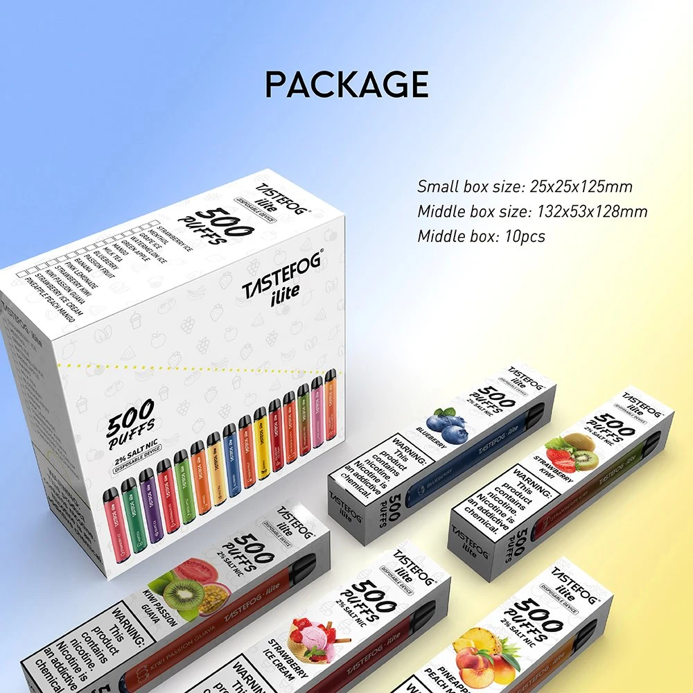 2022 OEM ODM 500 Puffs Einweg Asterbar Elektronische Zigarette Vape Stift