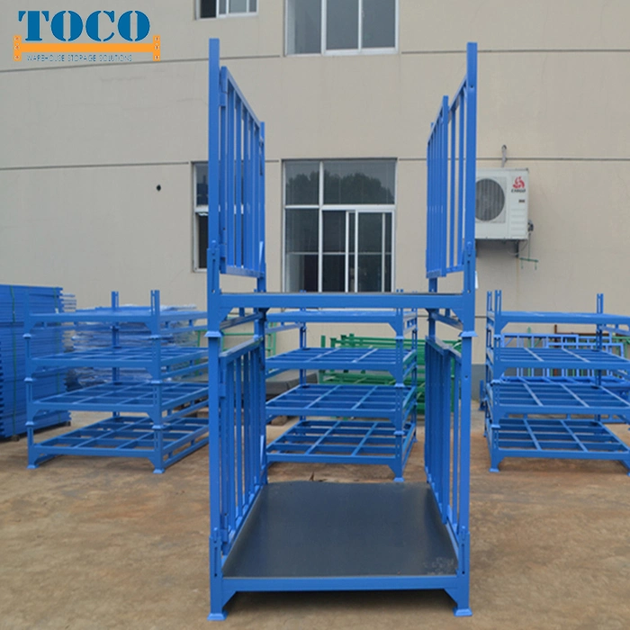 Commercial Powder Coated Glass Portable Pallet Stacking Equipment with Wire Mesh Deck