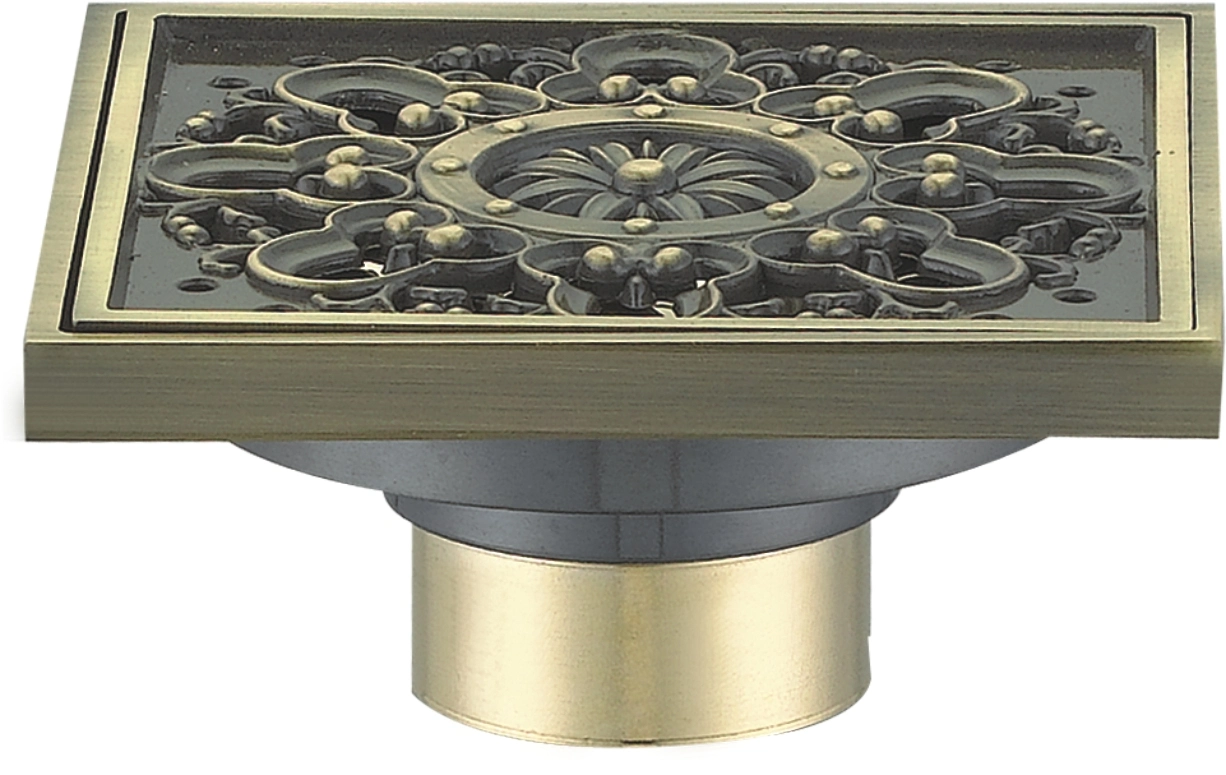 Made in China Cover Square Kitchen Bathroom Modern Bath Brass Floor Drain