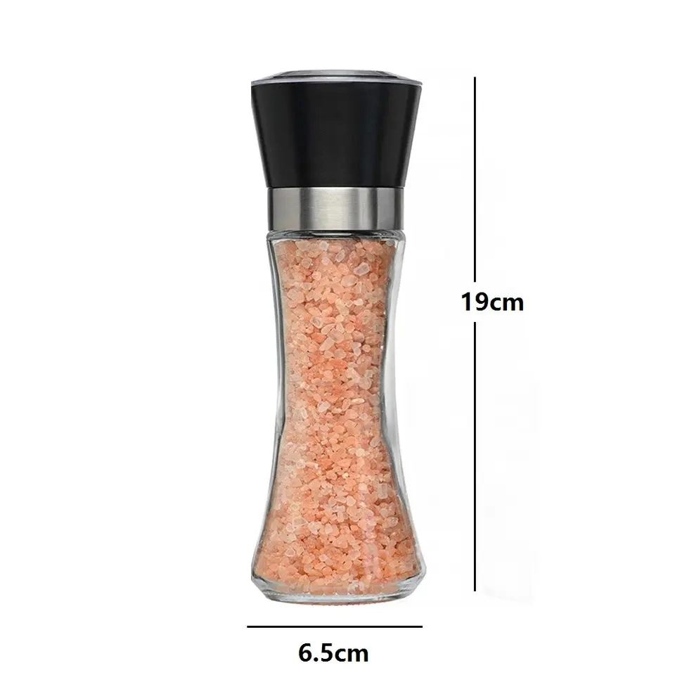 Hot Selling Stainless Steel Adjustable Coarseness Salt Mill Glass Bottle Good Grips Contoured Mess-Free Pepper Grinder