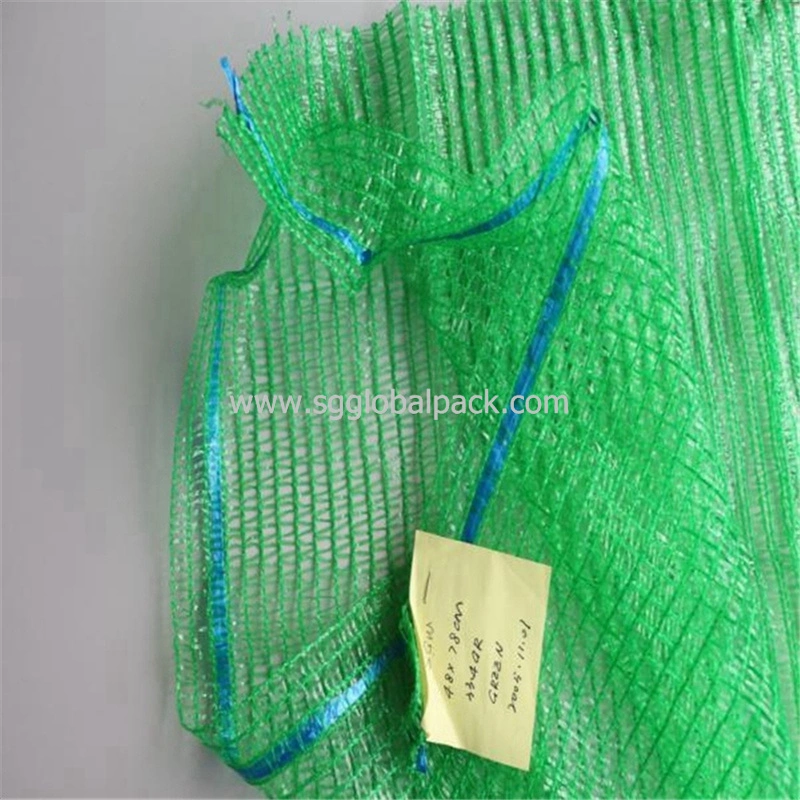 GRS SGS Certified Manufacture Agricultural PP Tubular Leno PE Raschel Mesh Net Sack 50 Lb 50 Kg Lemon Orange Potato Onion Plastic Packaging Bag with Drawstring