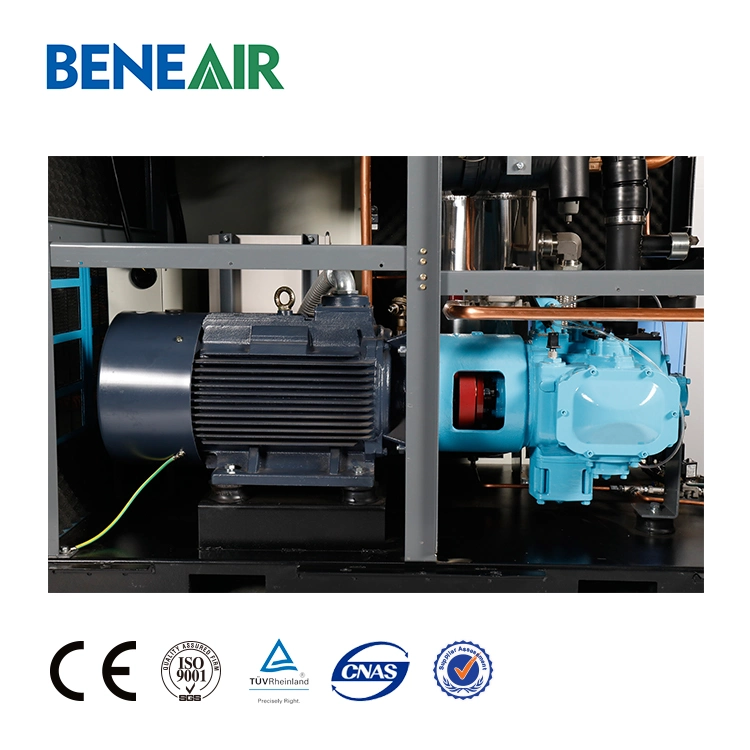 8 ~ 10 Bar Oilless Food and Medical Grade 100% Oil Free Silent Pm VSD Rotary Single Screw Type Air Compressor Price