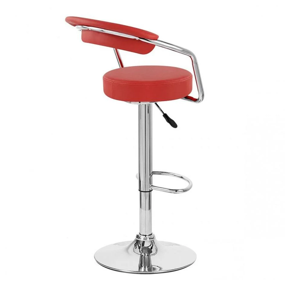 Height Adjustable Bar Stools 360 Rotation Barstool Chromed Base Kitchen Chair