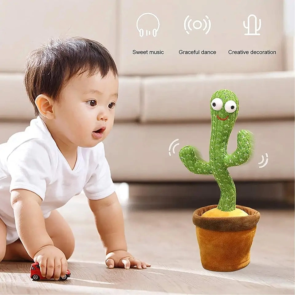 Adorable bourre de fleurs Sing Dancing Cactus Toy kawaii animaux farcis Peluche Cactus de Soft Toys