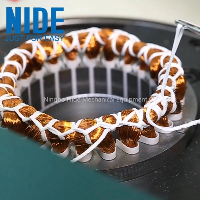 Automatic Low Noise Air Conditioning Motor Stator Coil Winding Lacing Machine