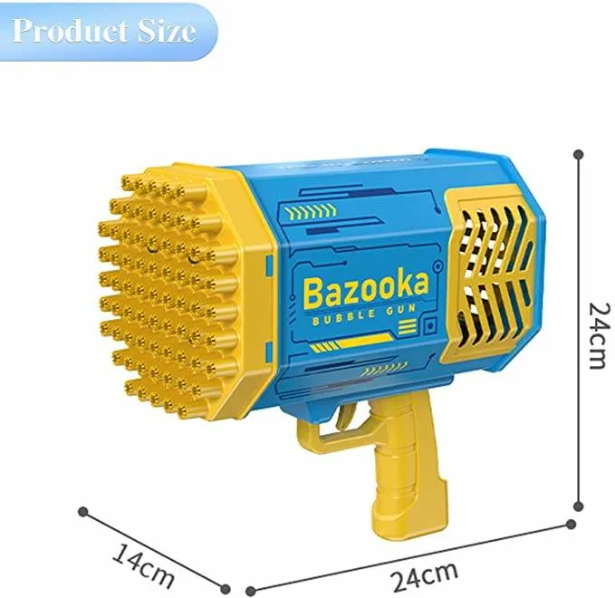 Descuento fuerte viento burbuja Bazooka pistola jabón automático 69 hoyos Juguete de Rocket con burbuja con luz para niños adultos al aire libre Fiesta de boda