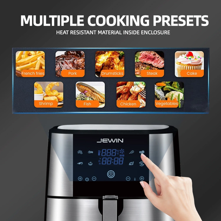 Jewin Brand S/S Digital Control 1800W 8L Big Capacity Air Fryer