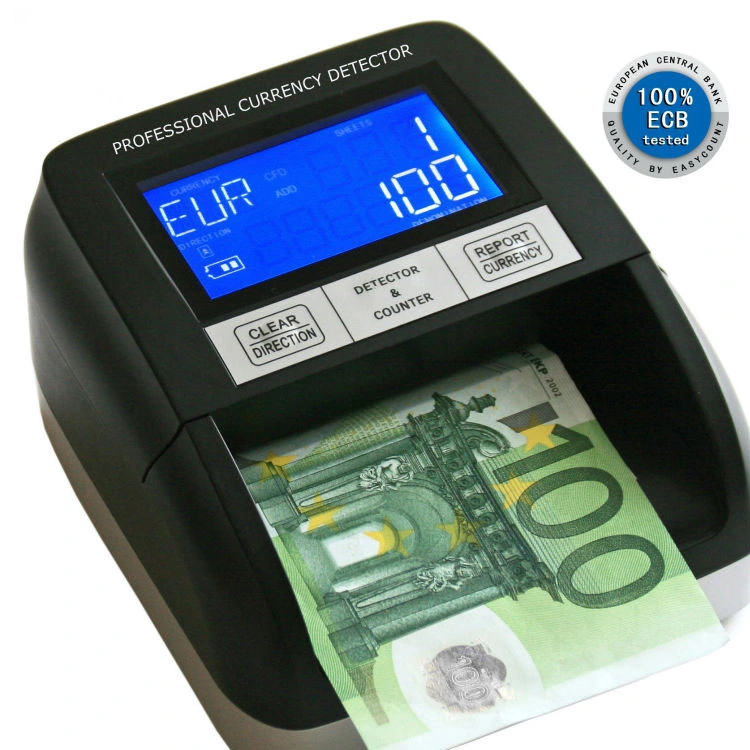 USD en efectivo Mini orientaciones 4 Euro USD contando a la luz UV Conteo de billetes de moneda falsa Detector de dinero de la máquina