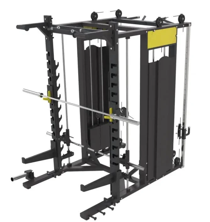 Multi-funcional Body Building Integrated Gym Trainer Power Rack Smith Machine 3 em 1 Equipamento de Fitness