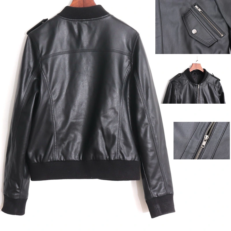 Garments Wholesale/Supplier Trench Coat Artifical Leather Cowboy Welding Jackets Windbreaker