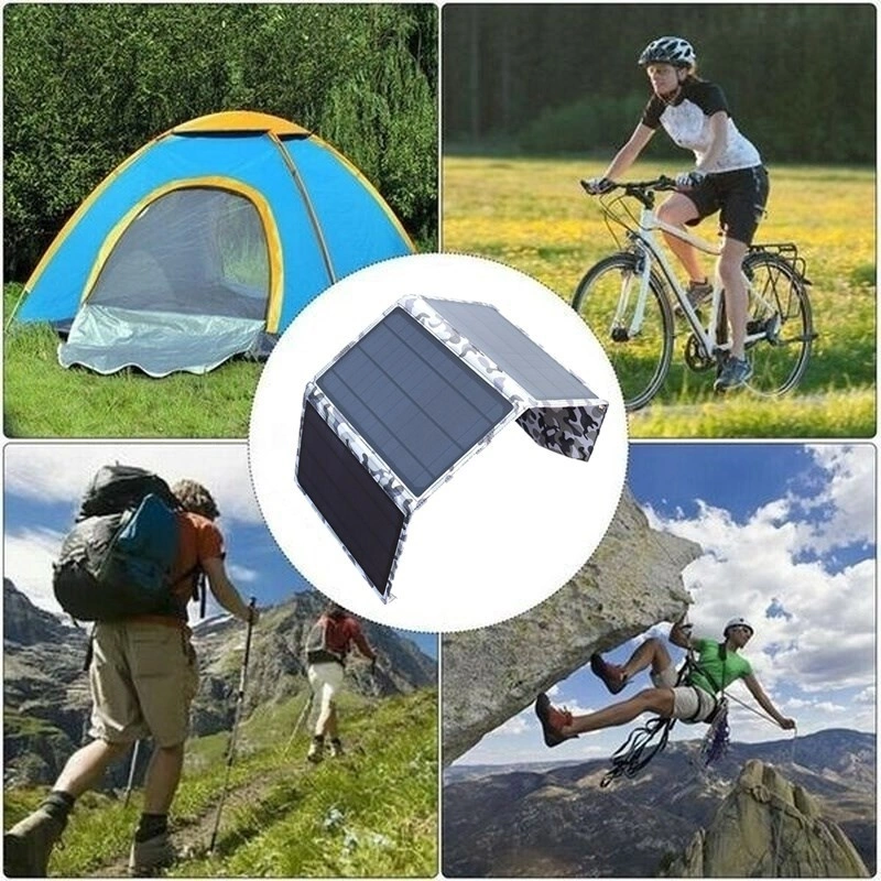 Solarparts 21W 7V Paneles Solares plegables para exteriores celdas 5V impermeables Batería portátil Solar Móvil con puerto USB para teléfono al aire libre Cargando subida de viaje