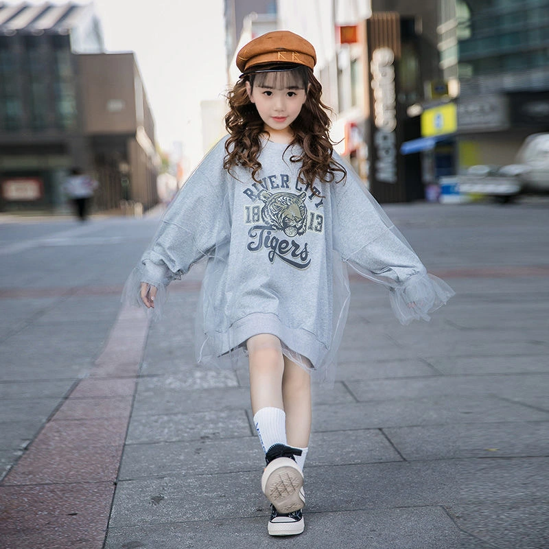 Autumn Children Girl Clothing Set Lace Sleeve Pullover Sweater + Cartoon Fashion Toddler Girl Winter Clothes