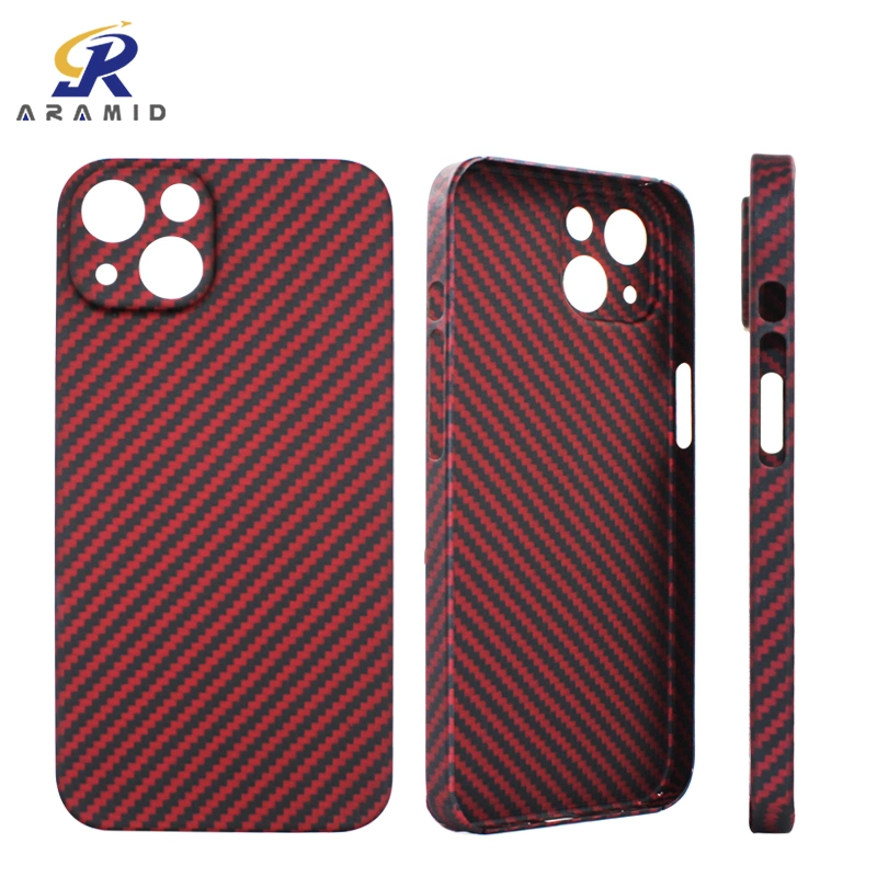 Großhandel in Kevlar Handy-Tasche geeignet für iPhone13 Mini Handy Schwarz Rot Fine Hole Kamera Hot Verkauf Gut Hochwertige Stoßfeste Handyhülle