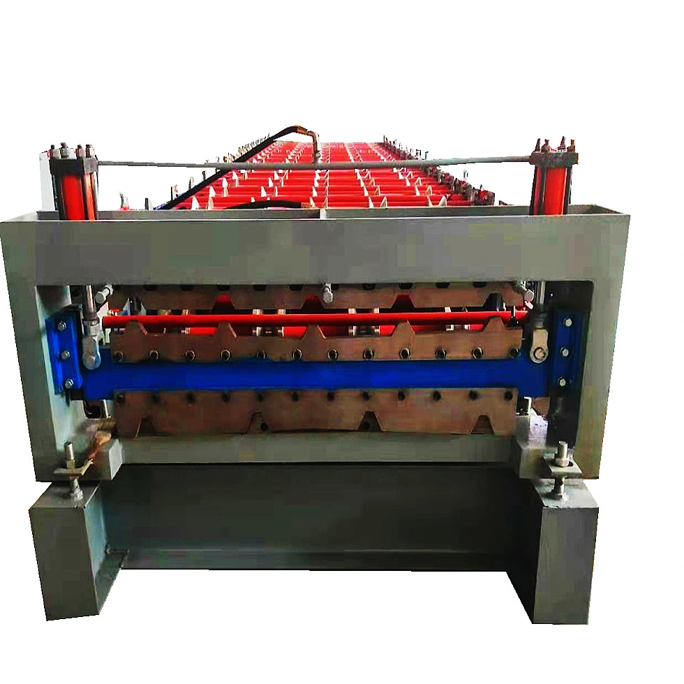 Bajo precio Metales Acero Acero de doble capa de hierro de la placa del techo de tejas de la hoja de rodillo máquina de hacer frío formando para el panel de techo