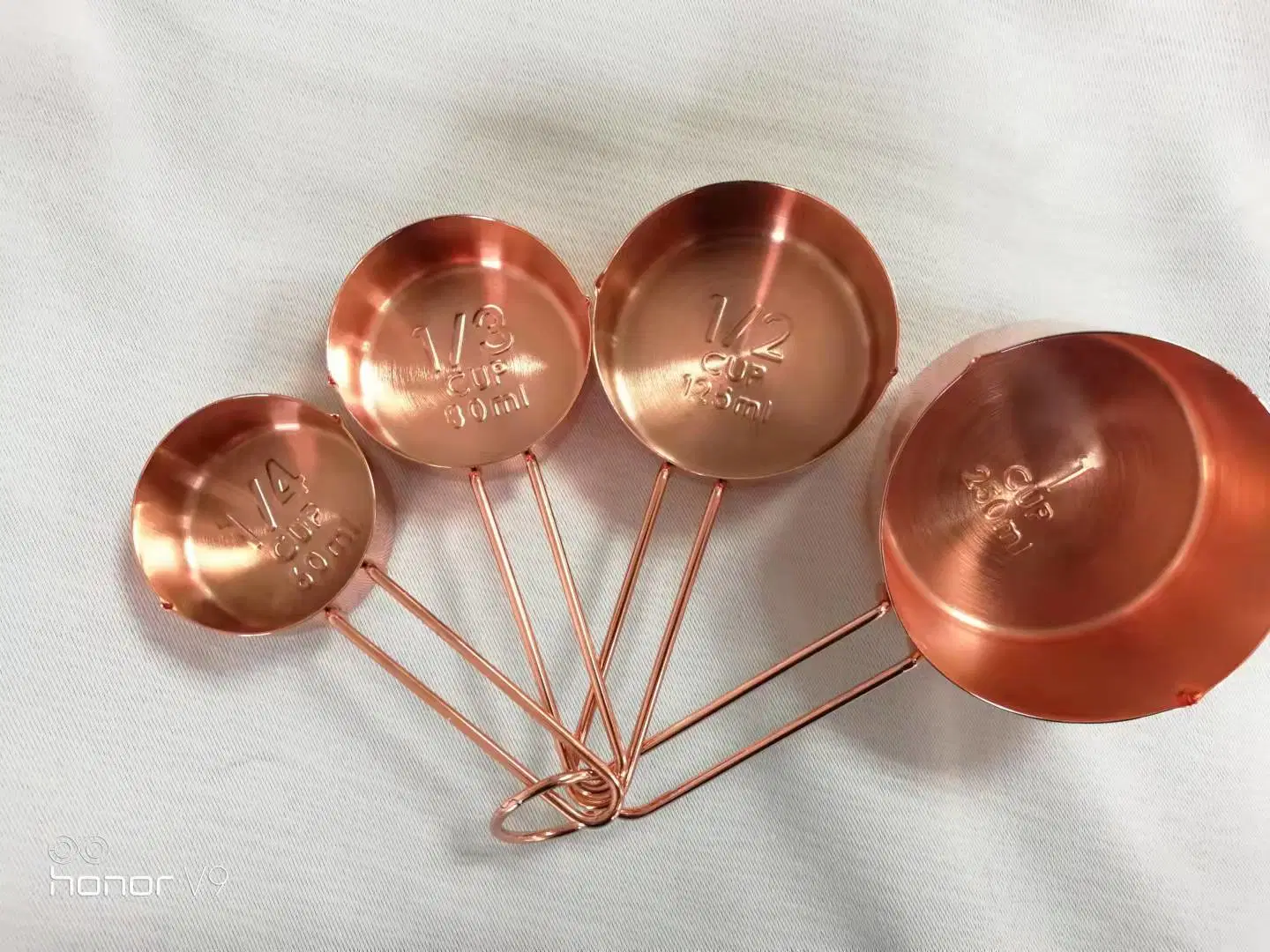 Estilo nórdico 4 piezas Conjunto y juego de 8 piezas de acero inoxidable oro rosa Cacito dosificador y medición de la taza de bicarbonato de conjunto de herramientas Copper-Plated Cacito dosificador cuchara de café