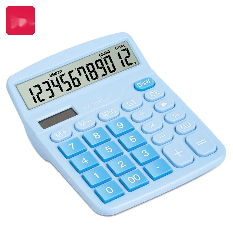 Calculadora de secretária de 12 bits com ecrã grande e dupla potência Calculadora