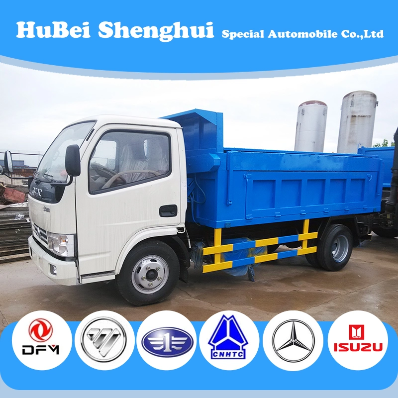 Dongfeng 3t 4t 5t 4X2 camião de descarga de lixo com cobertura Camião basculante selado Reciclagem camião de lixo basculante