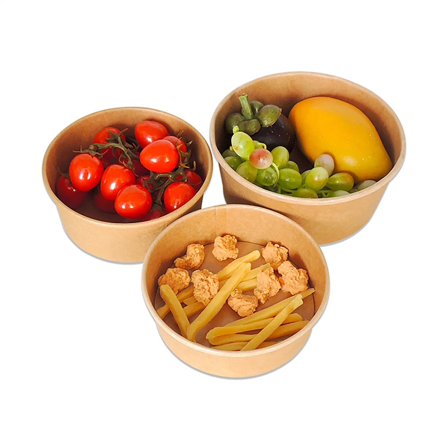 Disposable Printed Take Away Paper Salad Bowl with Plastic Lid