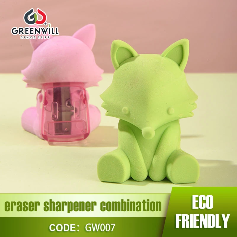 Hotsale Stationery Fancy Fox Eraser with Backpack Sharpener (GW007)